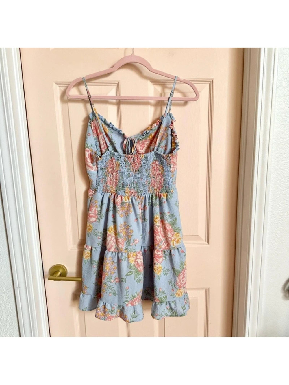 $5 SALE Blue floral Love tree dress - Picture 3 of 4